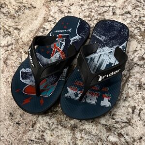 Rider TREX Black and Blue kids Flip Flops size 11